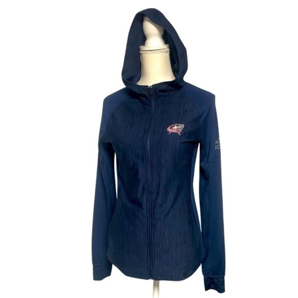 Columbus Blue Jackets Adidas NHL Navy Full-Zip Performance Jacket Women's S